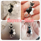 Cute Double Kitty Design Pendant Necklace