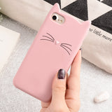 Cute Glitter Bearded Cat Case For iphone