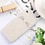 Cute Glitter Bearded Cat Case For iphone