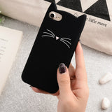Cute Glitter Bearded Cat Case For iphone