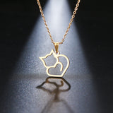 Cat Lovers Elegant Stainless Steel Necklace