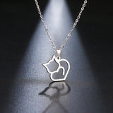 Cat Lovers Elegant Stainless Steel Necklace