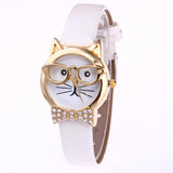 Cute Cat Glasses Casual Wrist Women Watch