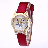 Cute Cat Glasses Casual Wrist Women Watch