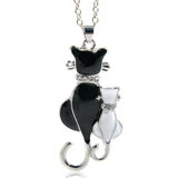 Cute Double Kitty Design Pendant Necklace